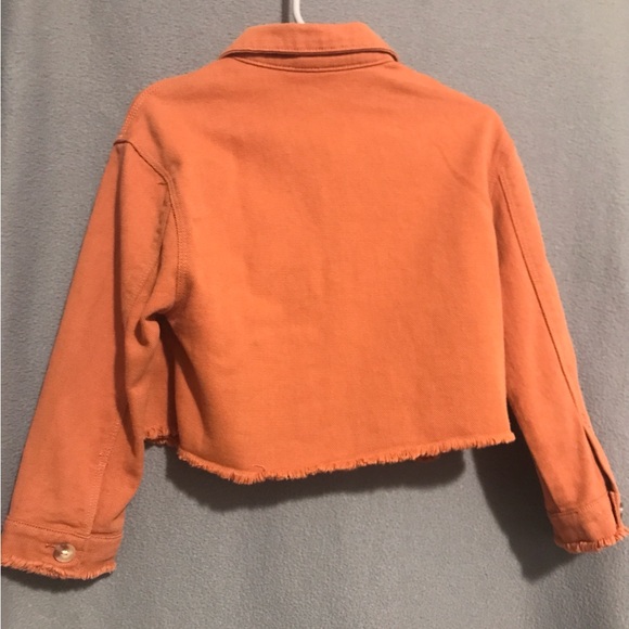 Girls Rust Color Jean Jacket - Picture 3 of 4